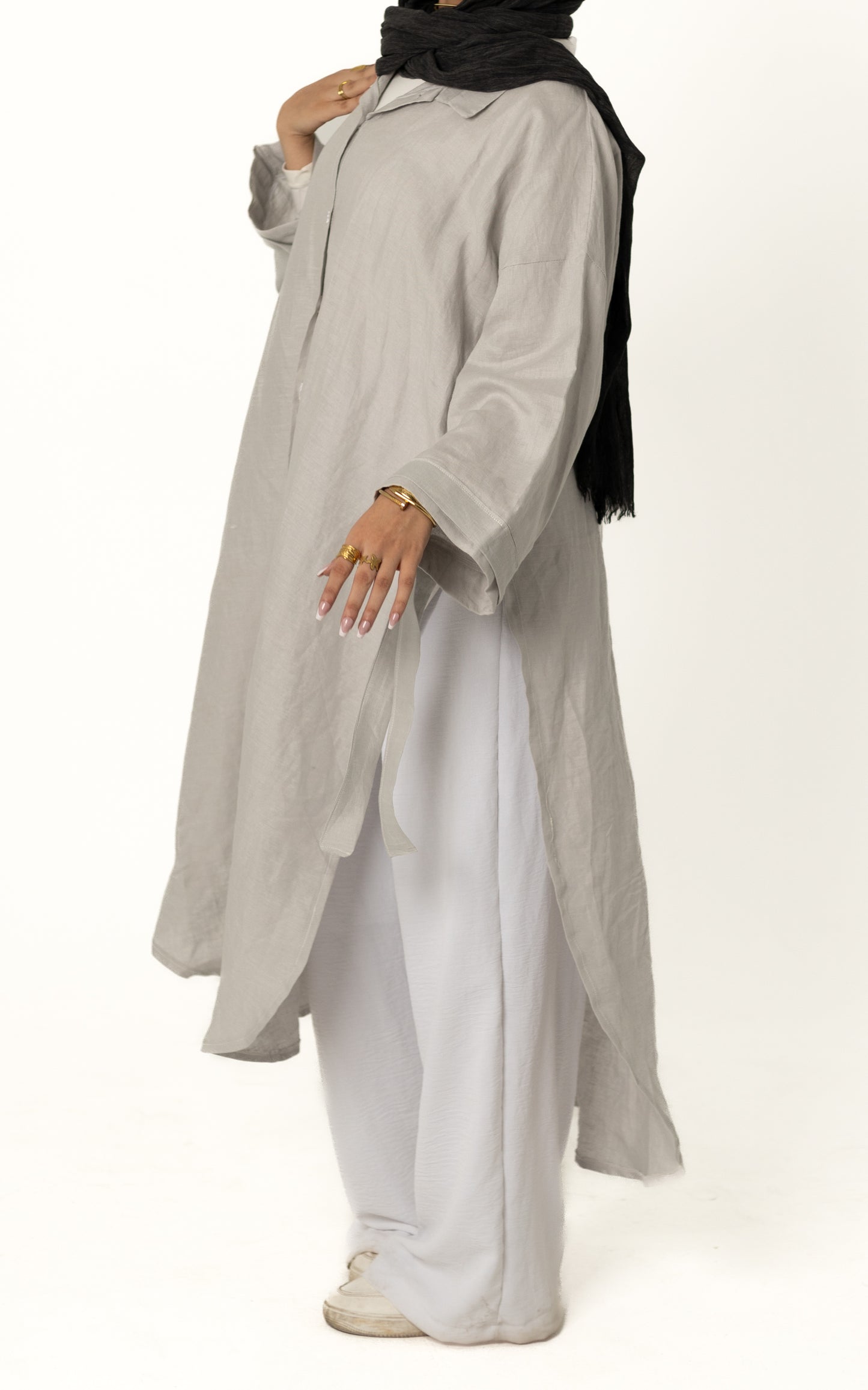 Long Shirt-Light Gray