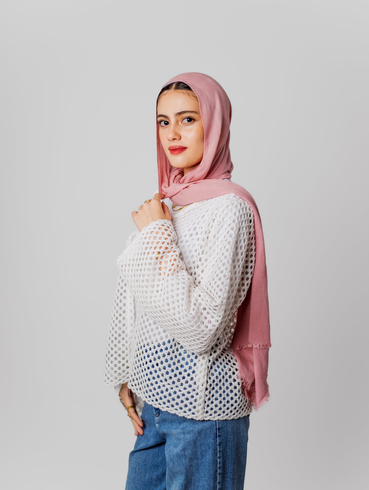 Bella Mesh Top-White