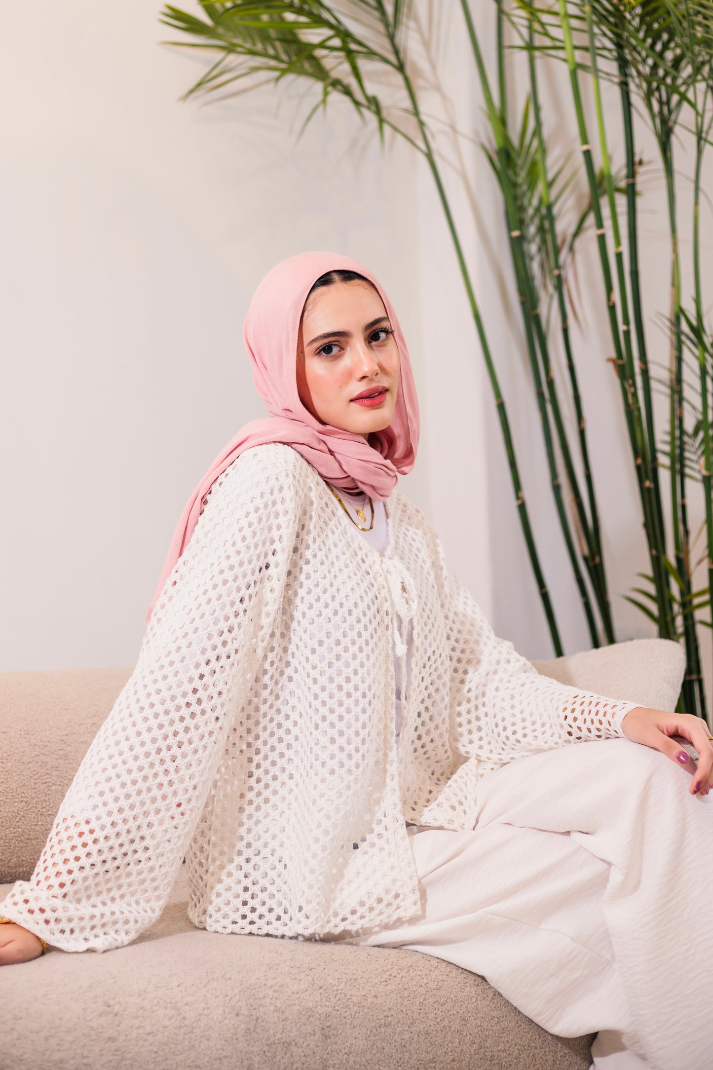 Bella Mesh Top-White