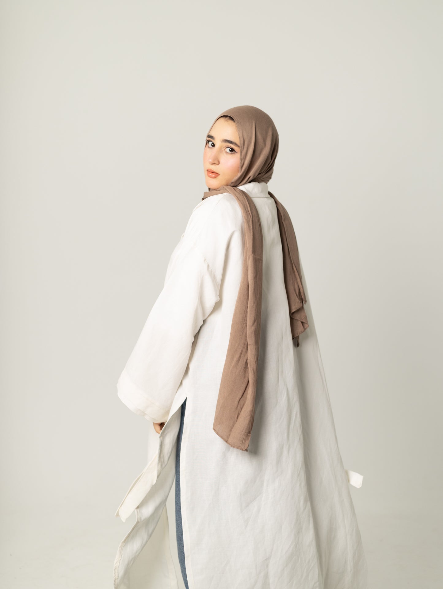 Linen Long Shirt-White
