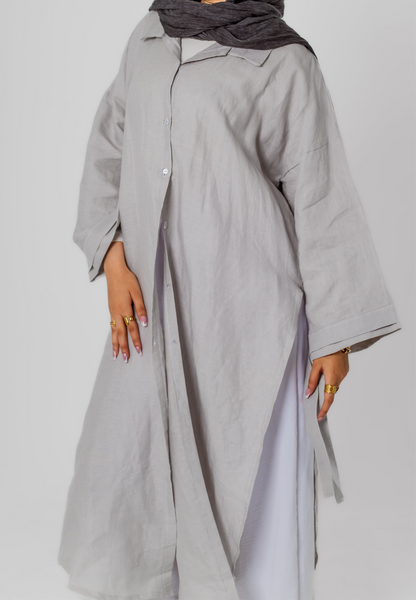 Long Shirt-Light Gray