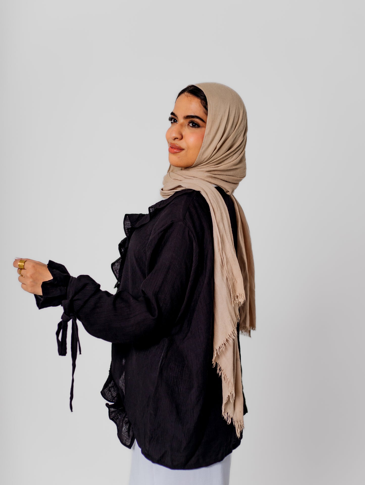 Sophia Ruffled Blouse-Black