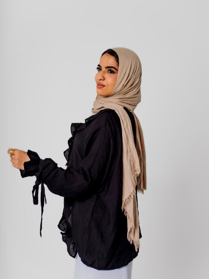 Sophia Ruffled Blouse-Black
