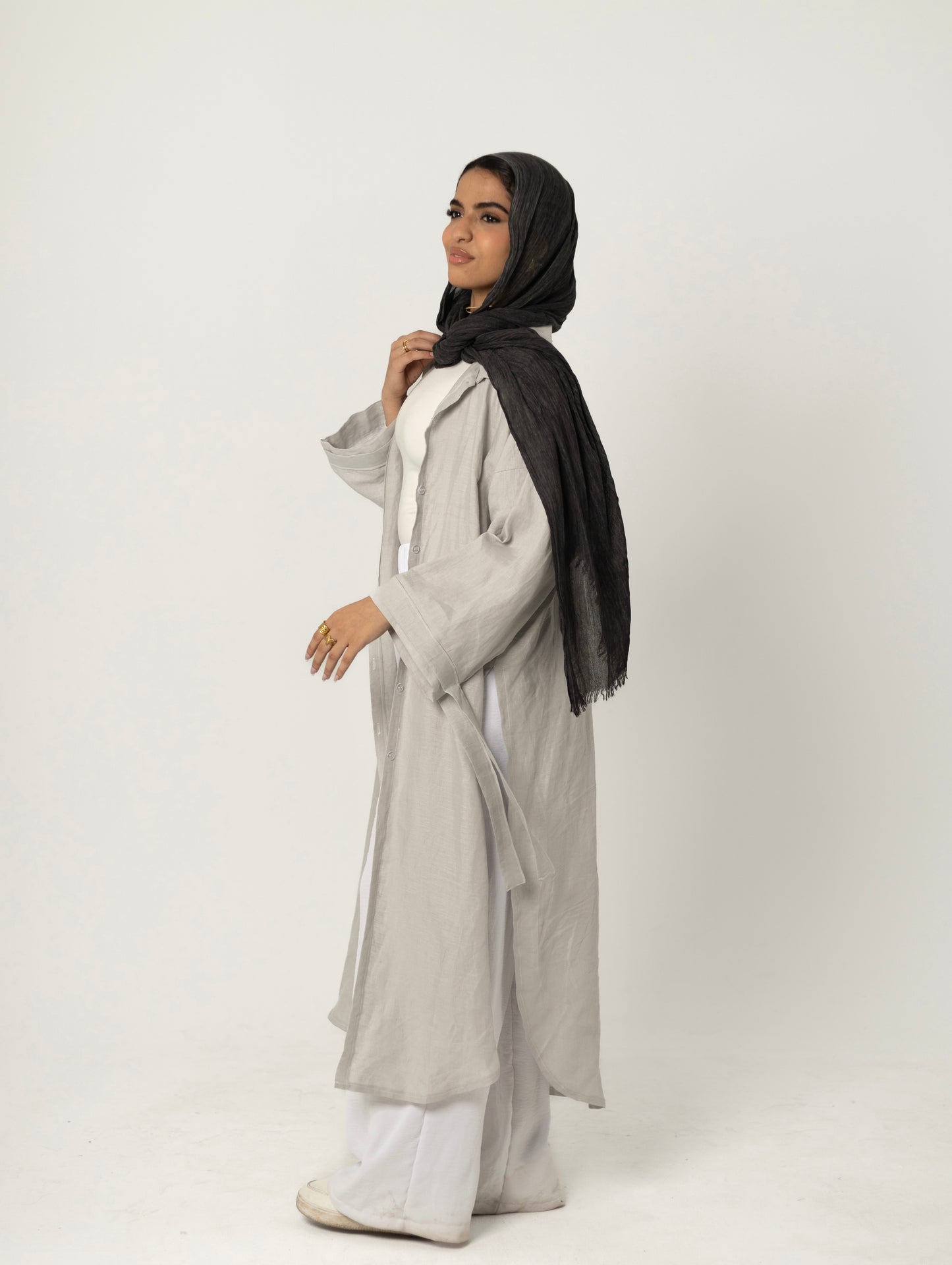 Long Shirt-Light Gray