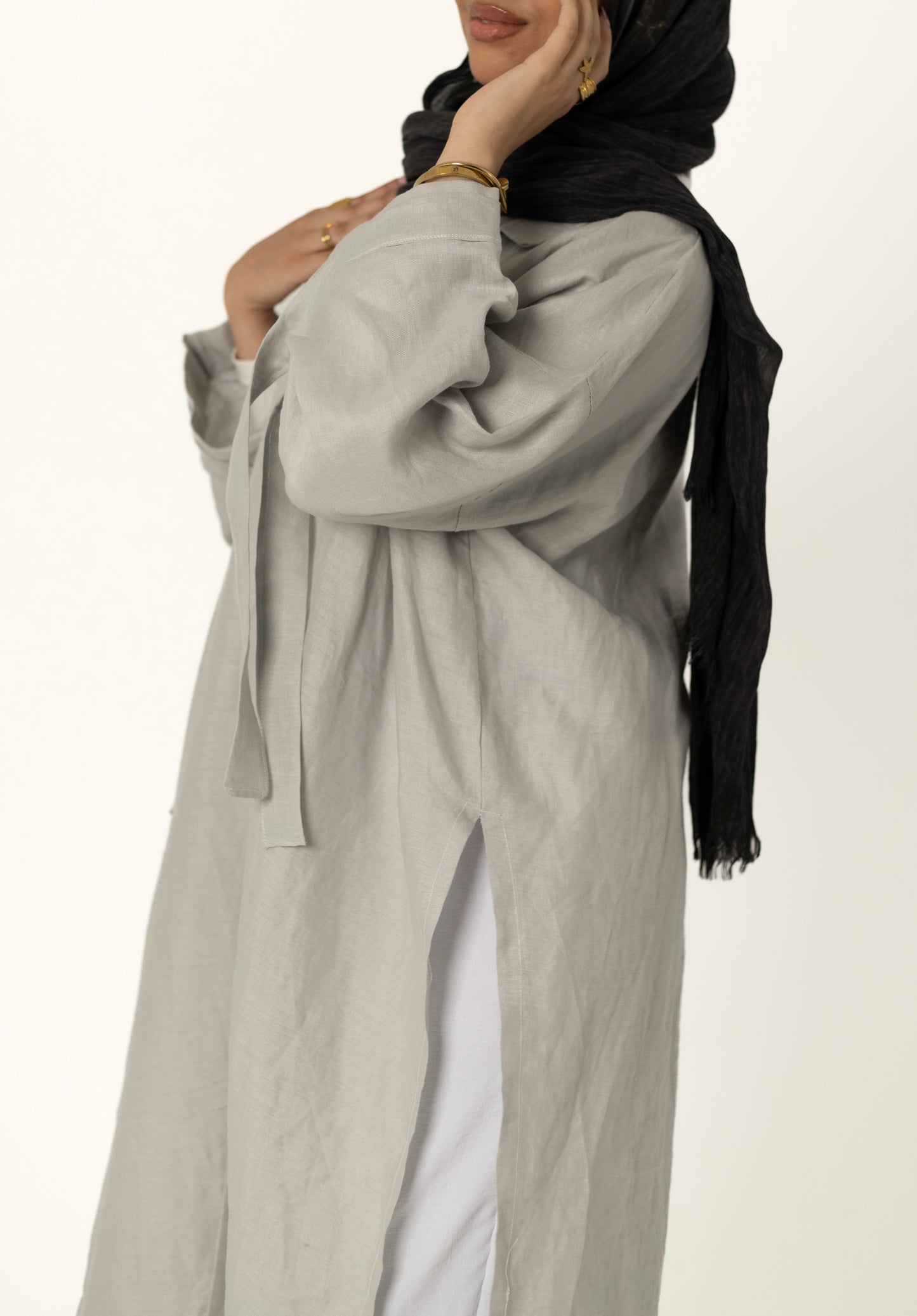 Long Shirt-Light Gray